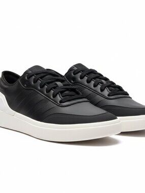 Adidas black leather Court Revival sneakers, size 8.5, NEW IN BOX!